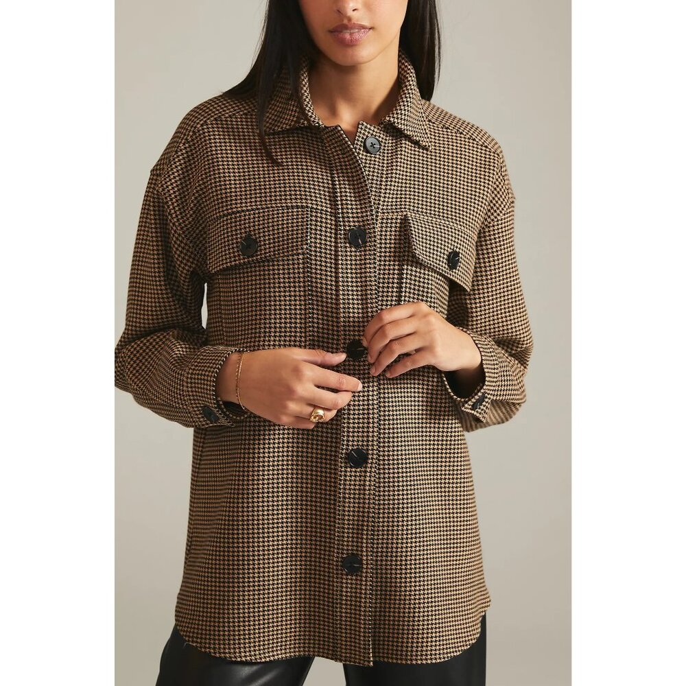 Current Air Los Angeles womens size Xl Houndstooth Shacket shirt jacket